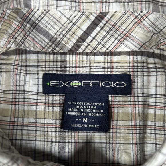 Exofficio Men’s M Cotton Nylon Blend Short Sleeve Snap Button Fishing Shirt EUC - Picture 4 of 5